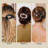 [TELETIES] Flat Round Hair Clip – Medium Truly Taupe Quilted