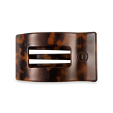 [TELETIES] Flat Rectangle Hair Clip – Medium Tortoise