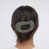 [TELETIES] Flat Round Hair Clip – Large Sage It Ain’t So