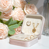 Velvet Jewelry Box Organizer Travel Box in Pink