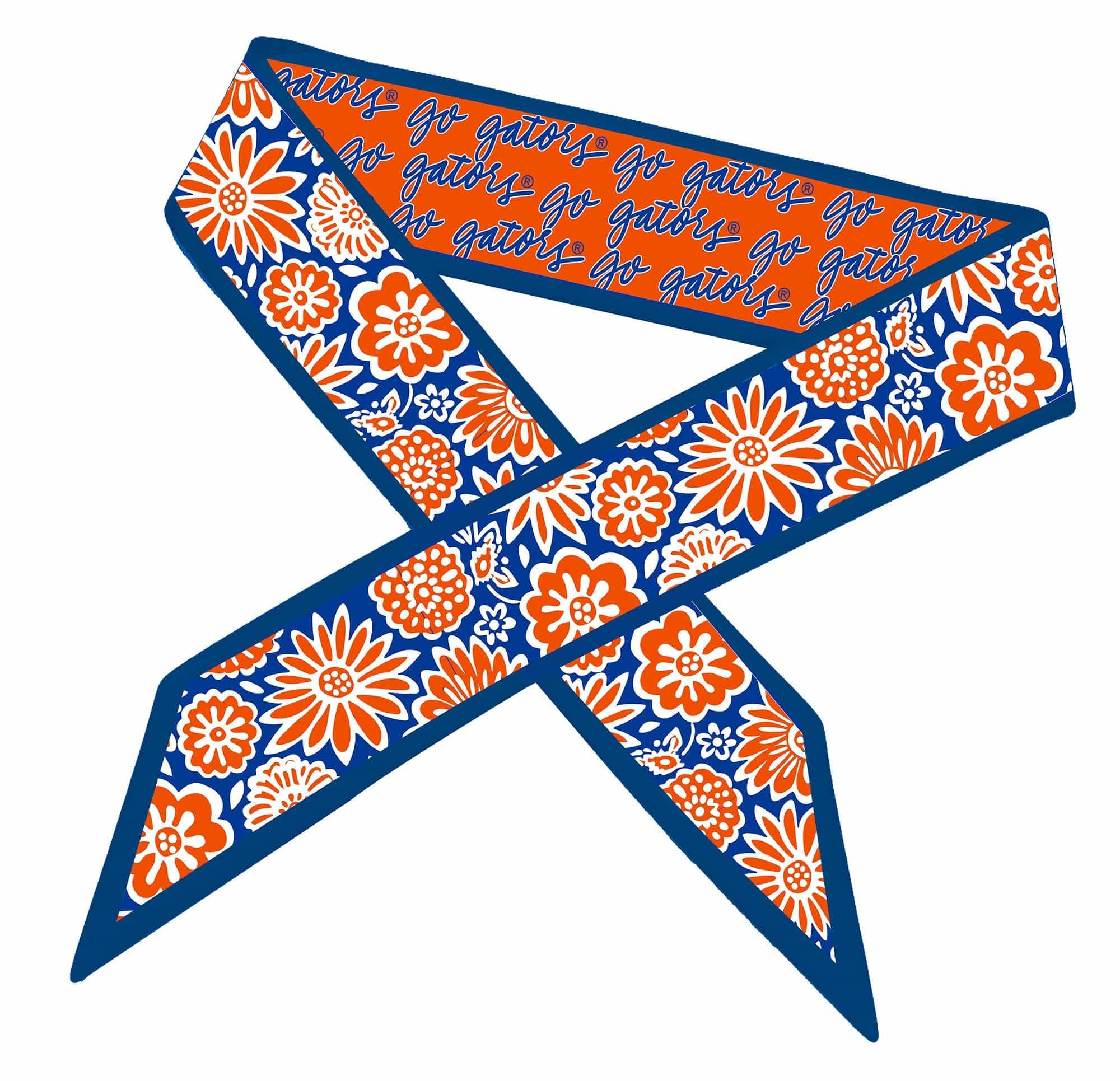 Florida Gators skinny satin scarf in orange and blue