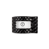 [TELETIES] Flat Rectangle Hair Clip – Small Jet Black Quilted