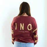 Lantern Sleeve Crew in Garnet