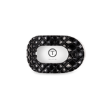 [TELETIES] Flat Round Hair Clip – Small Jet Black Quilted