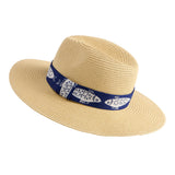 Fisher Woven Tote & Sun Hat Set in Navy