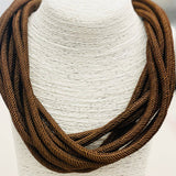 Rachel Rope Necklace in espresso brown, braided rope design, slip-on style, lightweight and versatile accessory