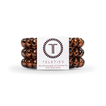 Set of three large spiral hair ties in black and brown tortoise design.