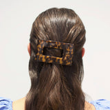 [TELETIES] Flat Rectangle Hair Clip – Medium Tortoise