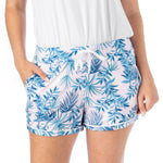 Palm Down Lounge Shorts floral pink navy blue