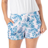 Palm Down Lounge Shorts floral pink navy blue