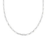 Silver Paper Clip Chain Necklace