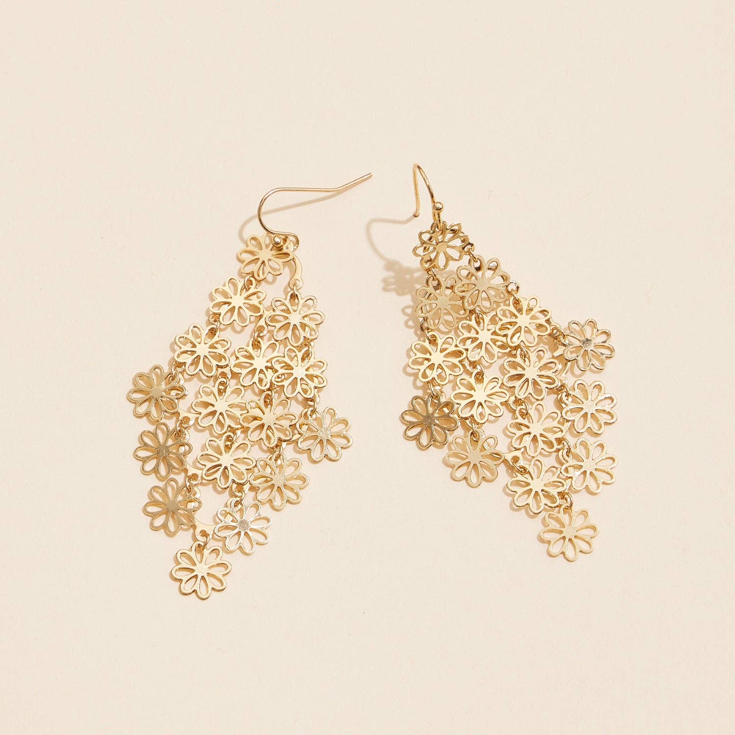 Gold Flower Filigree Earrings