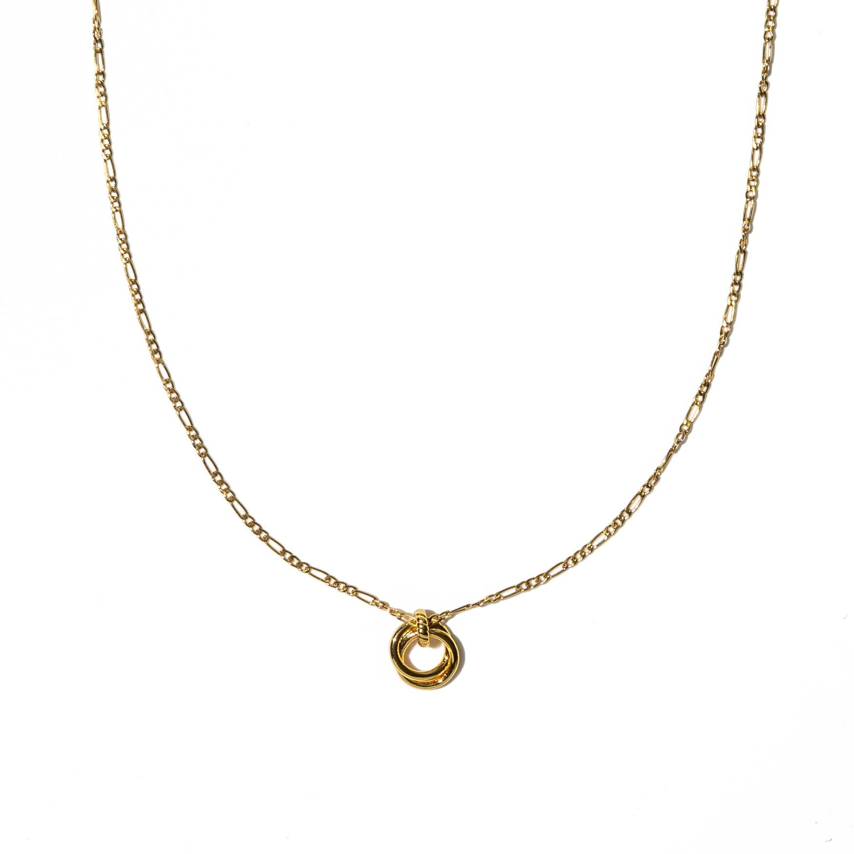 18K gold double loop necklace