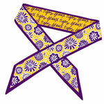 LSU Tigers skinny satin scarf in purple and gold