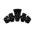Black and white medium claw clip with a polka dot pattern.