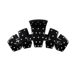 Black and white medium claw clip with a polka dot pattern.