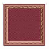 Garnet and gold square scarf with Florida State Seminole-inspired pattern.
