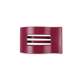 TELETIES small flat rectangle hair clip in Wild Side deep magenta design.
