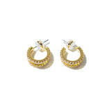 [Brenda Grands] 18K Gold Pave Shine Double Hoops