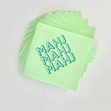 Mahj Mahj Mahj Green Hostess Napkins