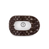 [TELETIES] Flat Round Hair Clip – Medium Truly Taupe Quilted