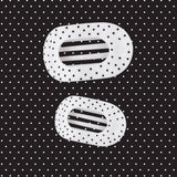 [Teleties] Flat Round Hair Clip | White Polka Dot Party | Large