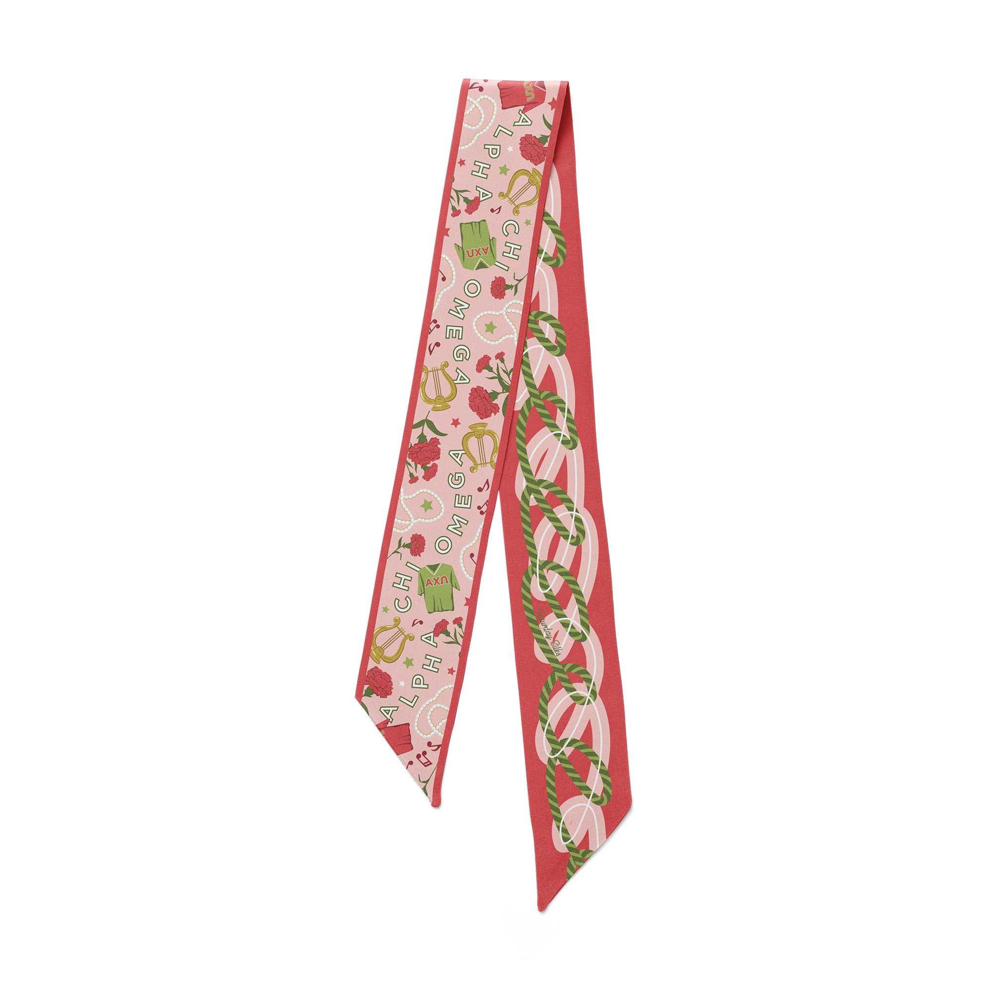 [Saturday Silks] Alpha Chi Omega Skinny Scarf