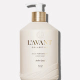L'AVANT Ambre Santal Dish Soap in refillable glass bottle with plant-based cleaning formula and warm sandalwood fragrance.