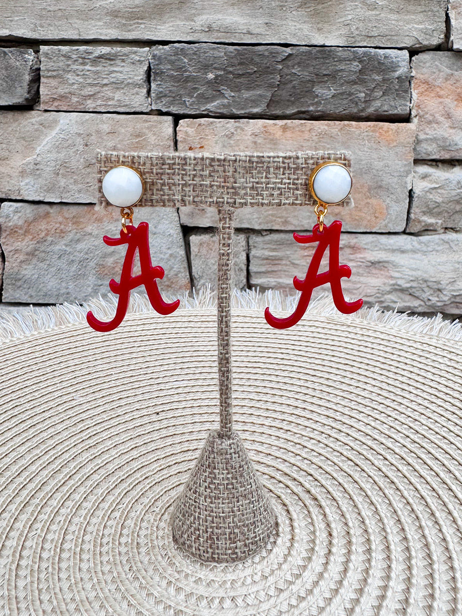 alabama script a earring
