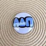 Alpha Delta Pi Blue Bubble Letters Button Pin | The Pink Pineapple 850