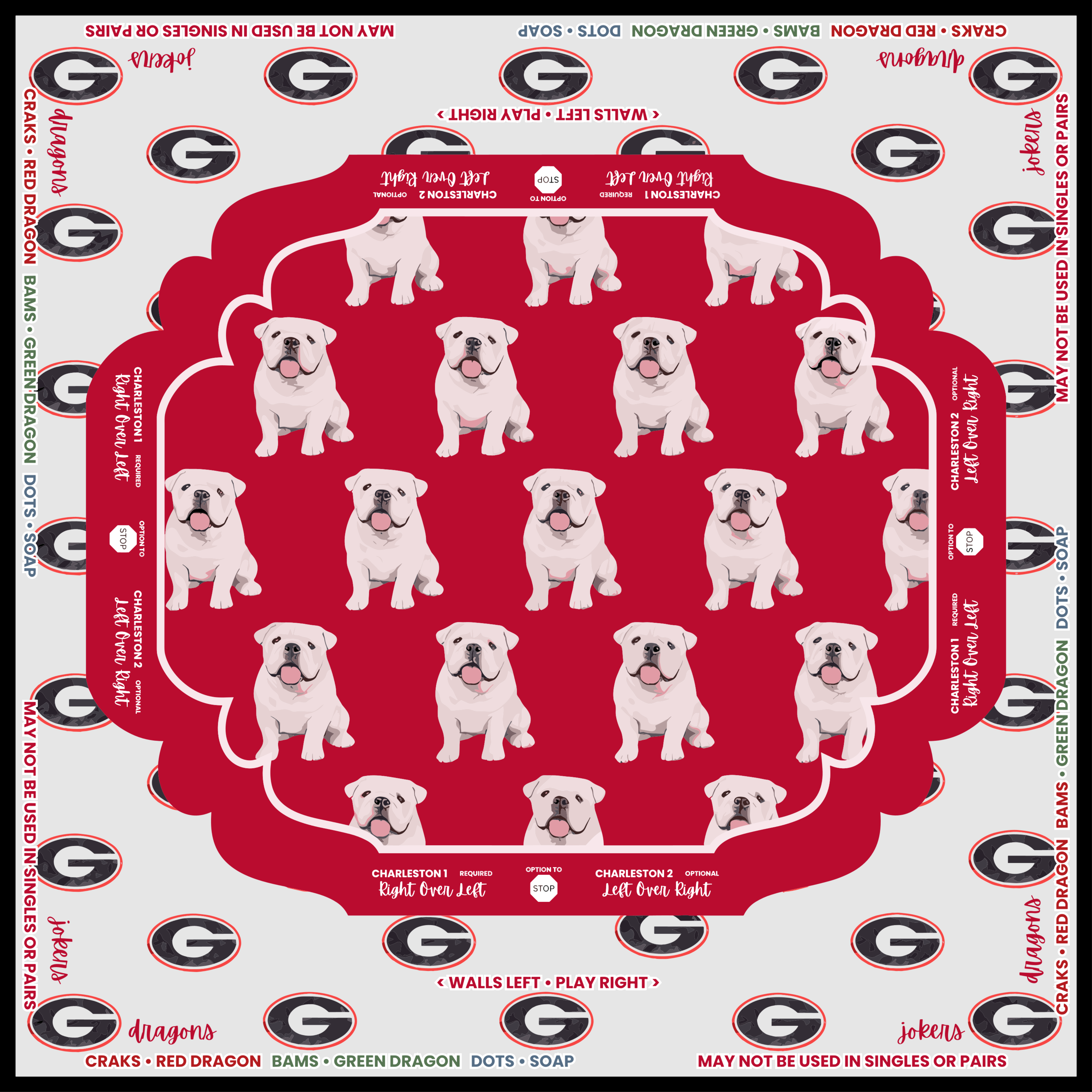 Athens Georgia Licensed Gameday Mahjong Mat