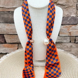 Auburn Tigers Magnetic Pearl Scarf Necklace