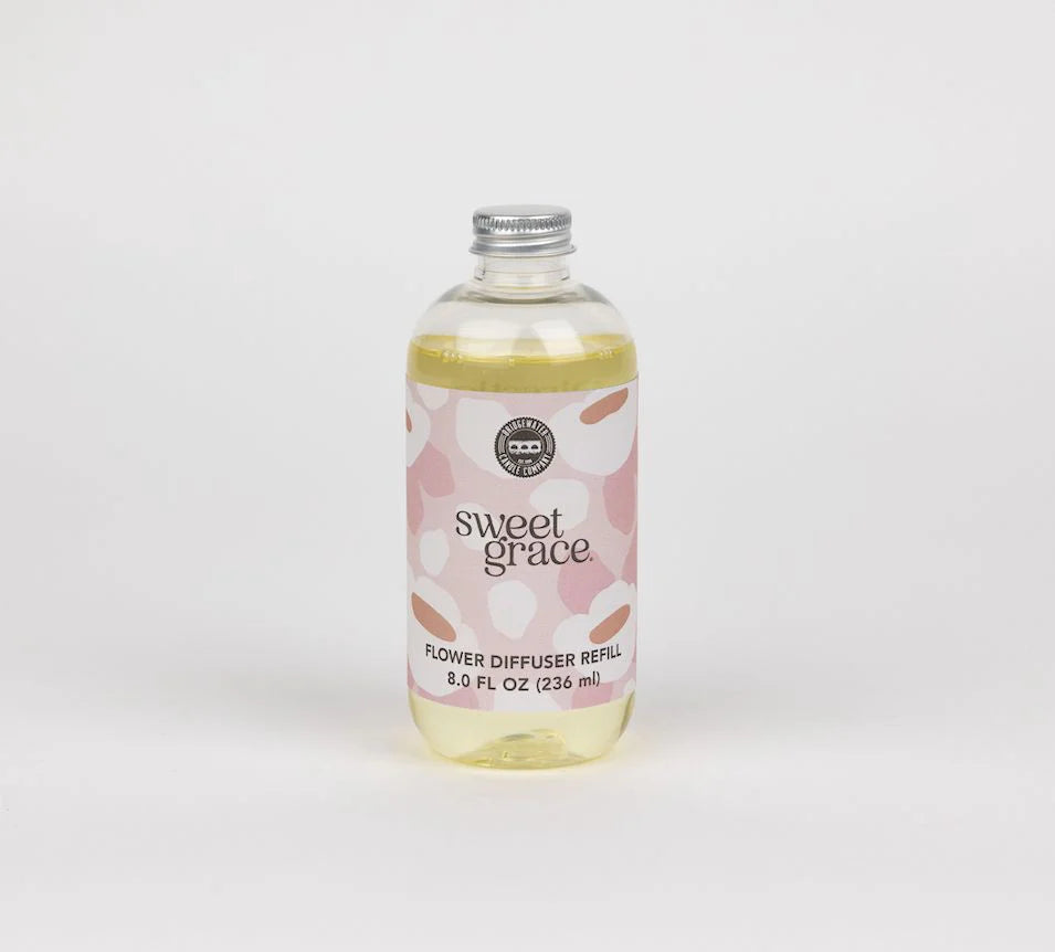 Sweet Grace no-dye flower diffuser oil refill in blush packaging