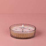 Sweet Grace Chevron Oval Glass Candle