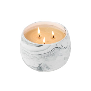 Sweet Grace White Swirl Ceramic Candle