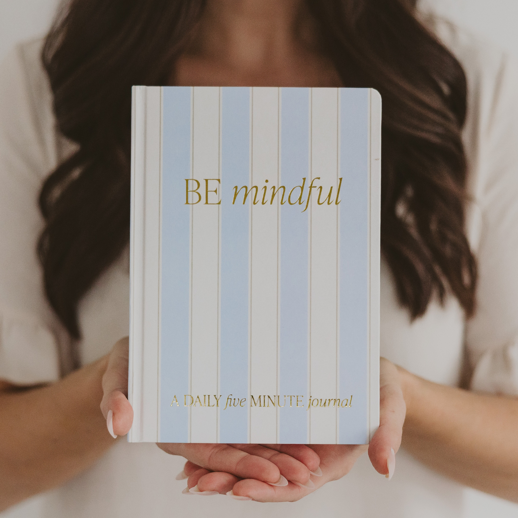 Be Mindful Prompted Striped Journal