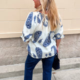 Blue Haven Paisley Peasant Top