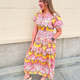 Blush Garden Floral Midi Dress