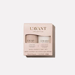 L'AVANT Blushed Bergamot Mini Hand Care Set featuring travel-size hand soap and hand lotion with plant-based ingredients.