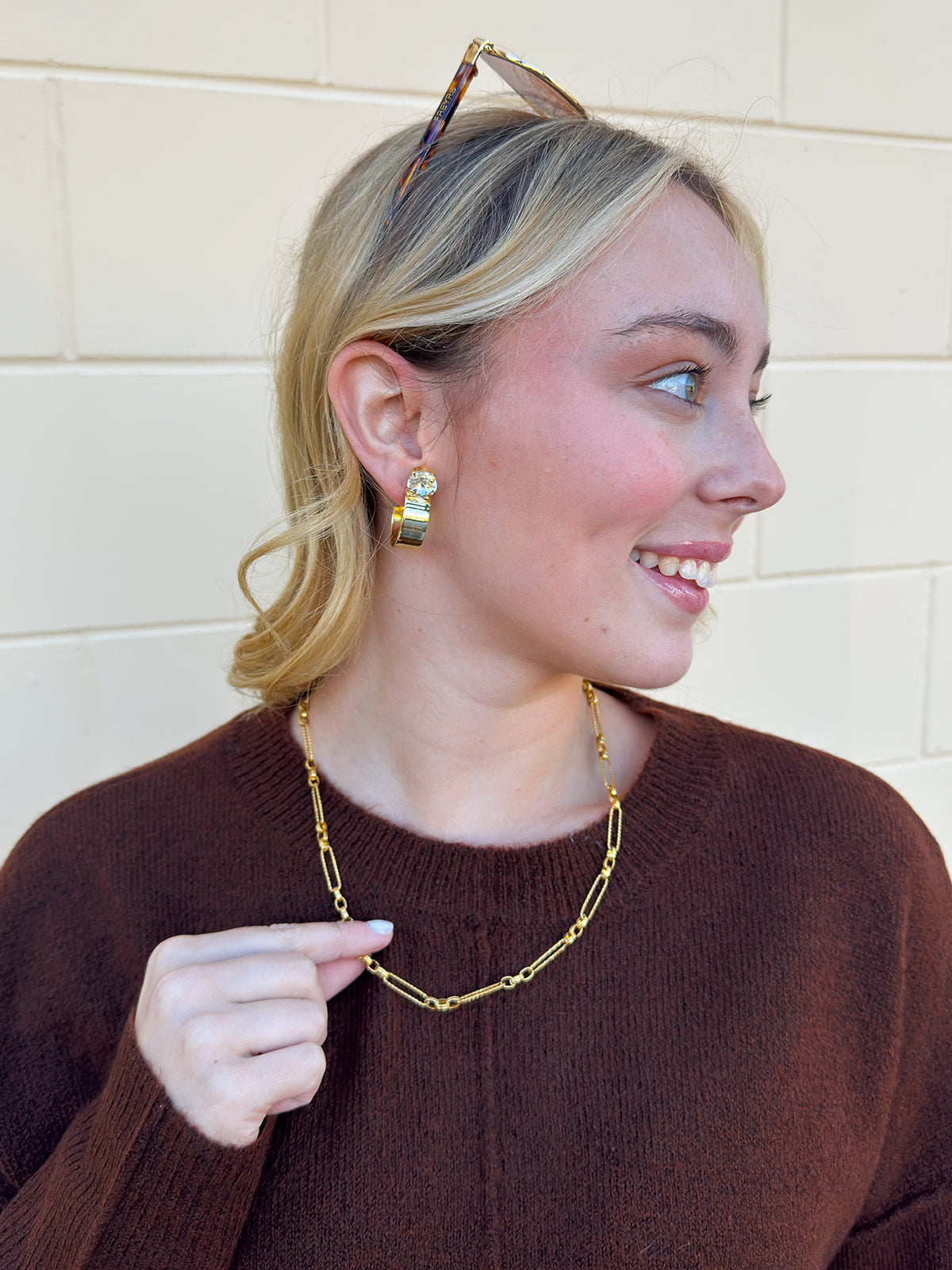 [Brenda Grands] Shiny Paperclip Necklace- The Pink Pineapple 850