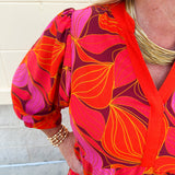 [Mary Square] Cameron Glow Over Fire Midi Dress
