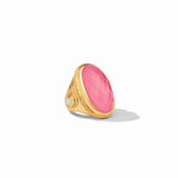 Julie Vos Cannes Statement Ring - Iridescent Peony Pink - Size 8