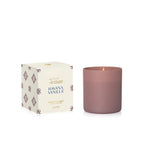 Matte mauve glass tumbler candle with elegant coordinating carton