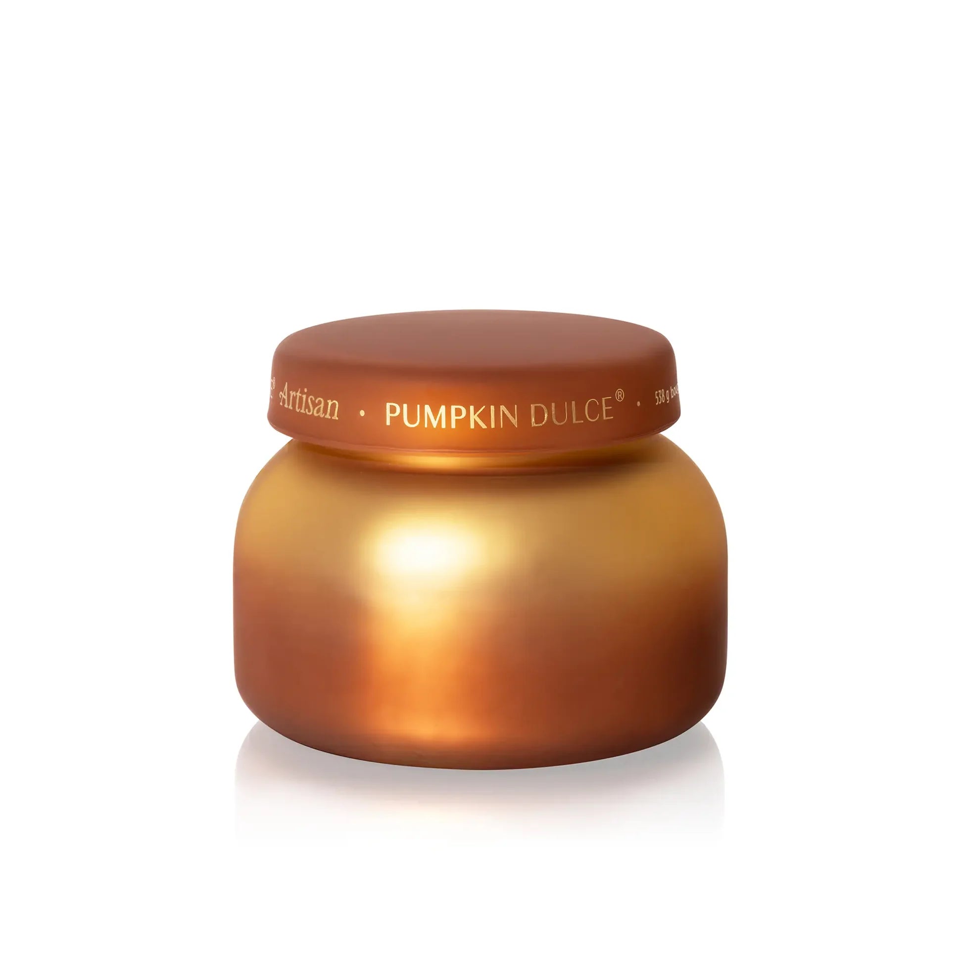 Pumpkin Dulce Tuscan Radiance Signature Candle in golden pumpkin gradient vessel