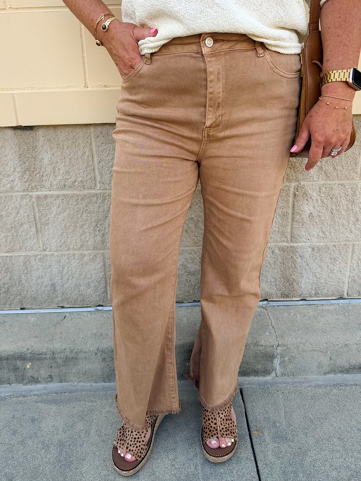 Caramel Bootcut Pants- The Pink Pineapple 850