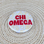 Chi Omega Yellow Floral Button Pin- The Pink Pineapple 850