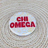 Chi Omega Yellow Floral Button Pin- The Pink Pineapple 850