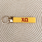 Chi Omega Embroidered Keychain