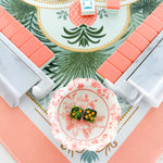 Chinoiserie Floral Mahjong Dice Dish Pink 1