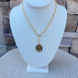 Chunky Cross Coin Pendant - The Pink Pineapple 850
